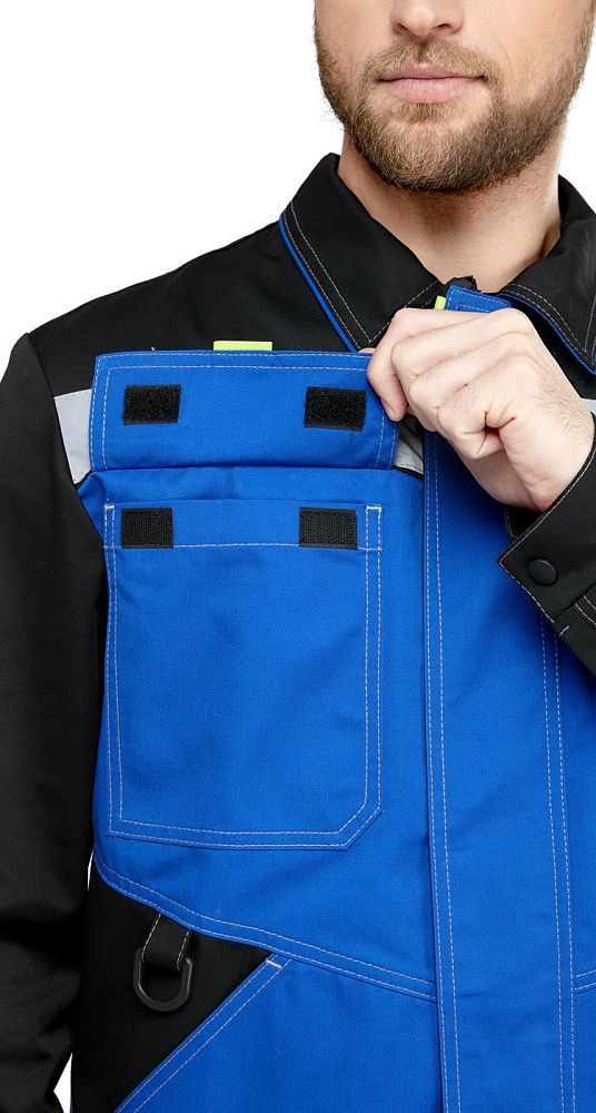 Костюм мужской рабочий летний Гудзон NEW с пк василек-черный